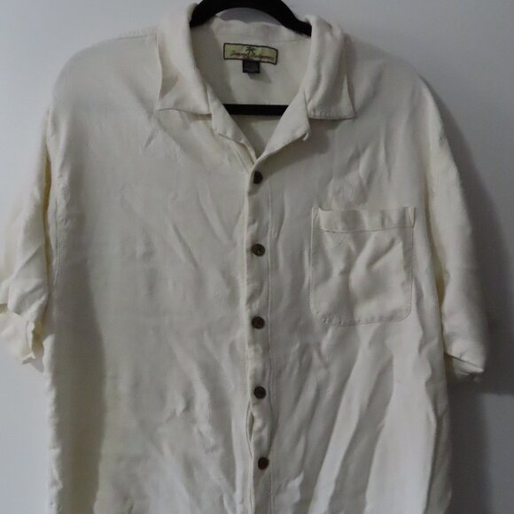Vintage Tommy Bahama Silk Button Up Shirt Embroidered Tropical Drinks and Fruit - Picture 5 of 9